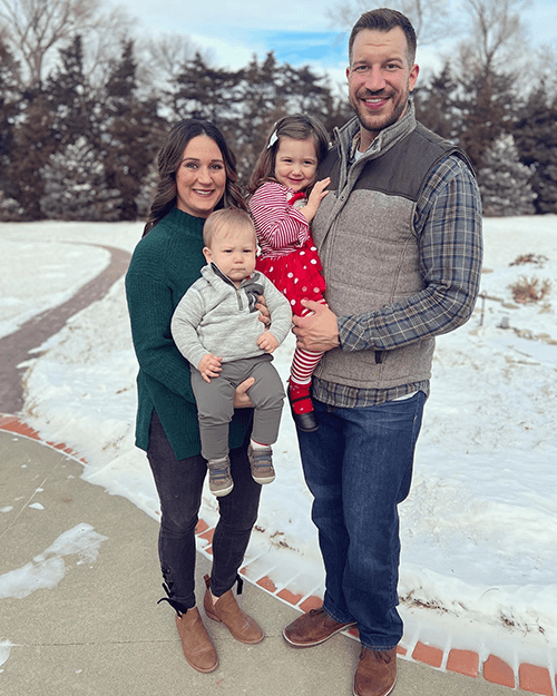 dr chapek with family outside in the winter